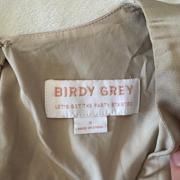 Birdy Grey Jesse Satin Taupe Bridesmaids Dress Small - Picture 7 of 7